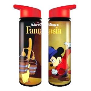 Walt Disney Red Fantasia Mickey Mouse Printed 24oz Water Bottle NWT
